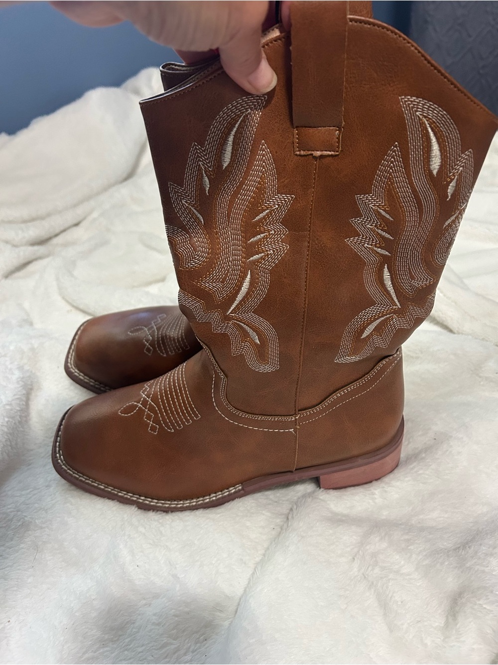 Women’s Brown Embroidered Heeled Boots